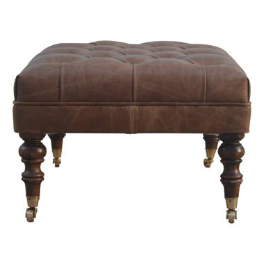 Leather ottoman online on casters